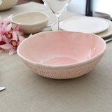 Grand saladier en céramique rose I Motifs dentelles portugaises Grand saladier "Carimbada" rose - 25 cm