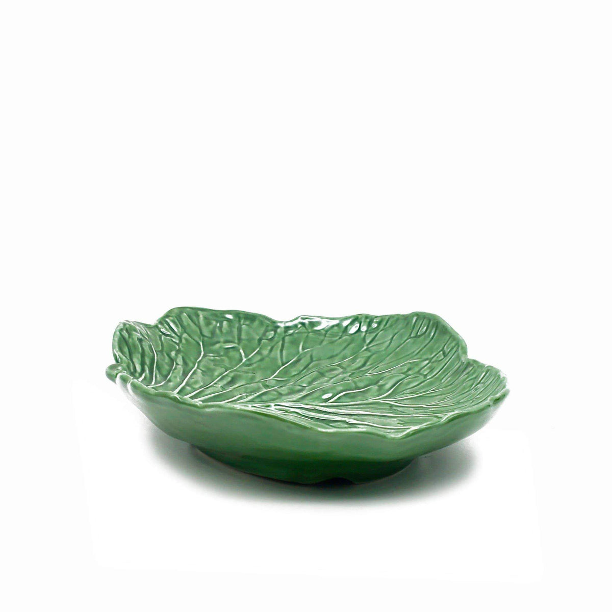 Cabbage Leaf-shaped Ceramic Plate - 10.6''