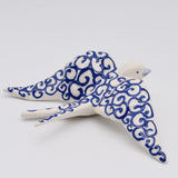 Hirondelle bleue stylisée en céramique I Artisanat portugais Hirondelle en céramique