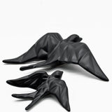 Hirondelle stylisée en céramique noir mat I Artisanat portugais Hirondelle stylisée en céramique - Noire mat