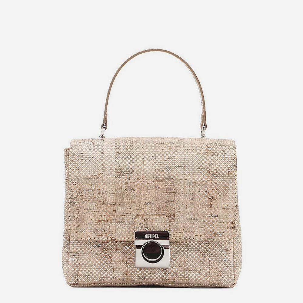 Mini sac besace en liège argenté