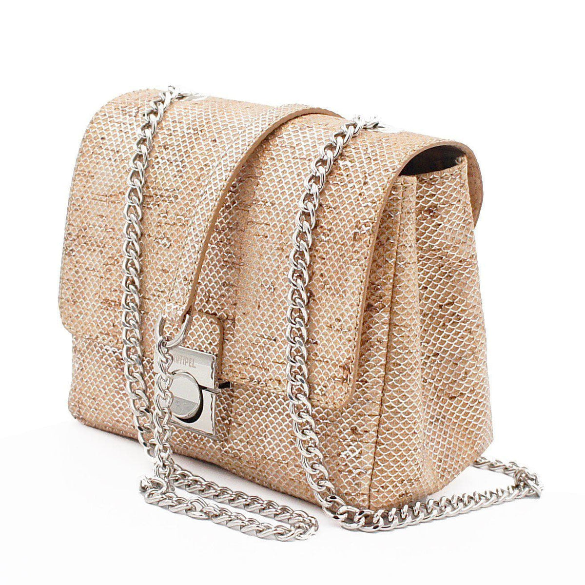 Mini sac besace en liège argenté
