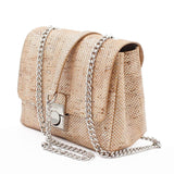 Mini sac besace en liège argenté