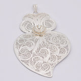 Pendentif Coeur de Viana en argent doré 11 cm I Vente bijoux argent Coração de Viana I Pendentif en argent - 11 cm
