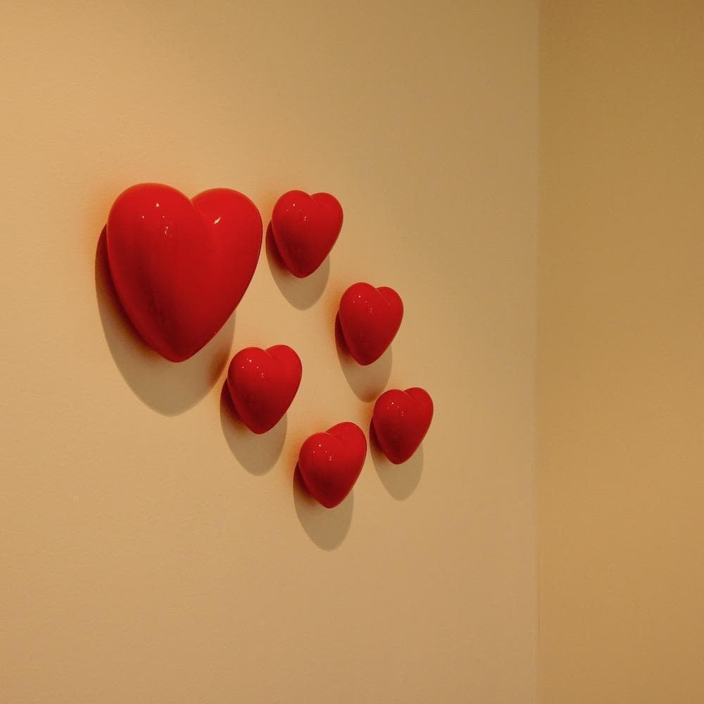 Heart in ceramic - Red