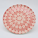 Petite assiette en céramique bleue I Motifs dentelles portugaises #DRAFT Plateau à dessert "Renda" - Rouge