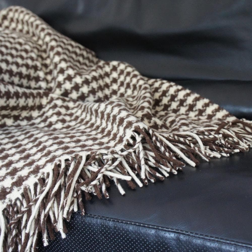 Wool Plaid Brown and Beige