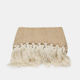 Plaid en coton motifs chevrons I Artisanat du Portugal en ligne Plaid en coton "Chevrons" 200X135 Beige