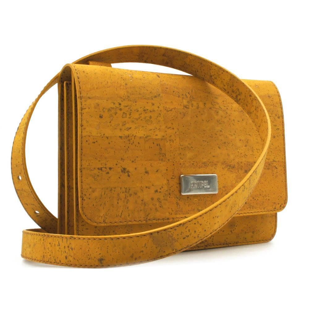 Sac à bandoulière en liège jaune
