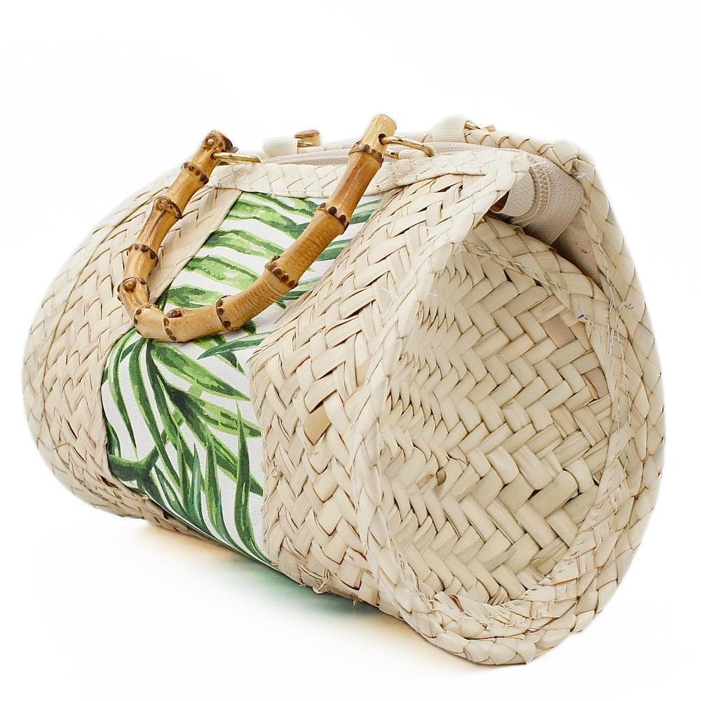 Braided straw handbag