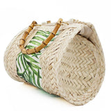 Braided straw handbag