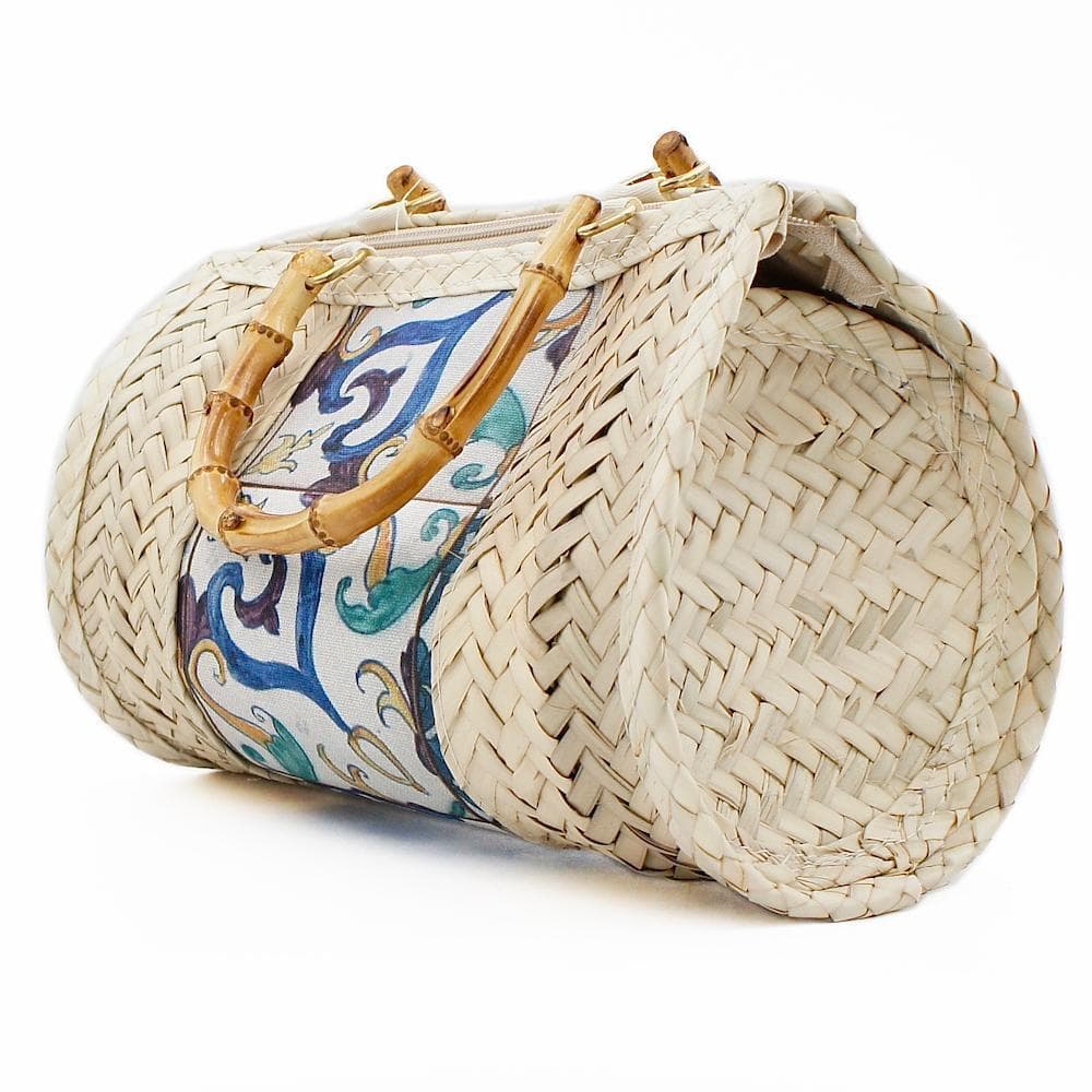 Braided straw handbag