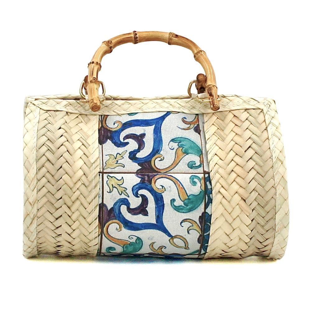 Braided straw handbag
