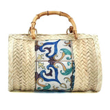 Braided straw handbag