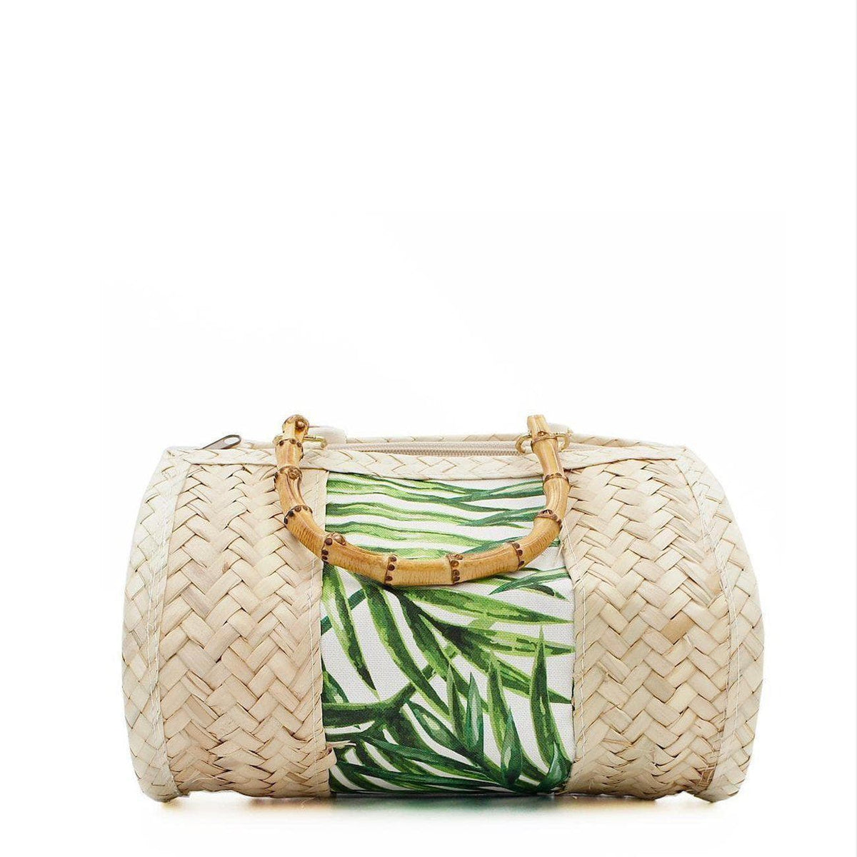 Braided straw handbag