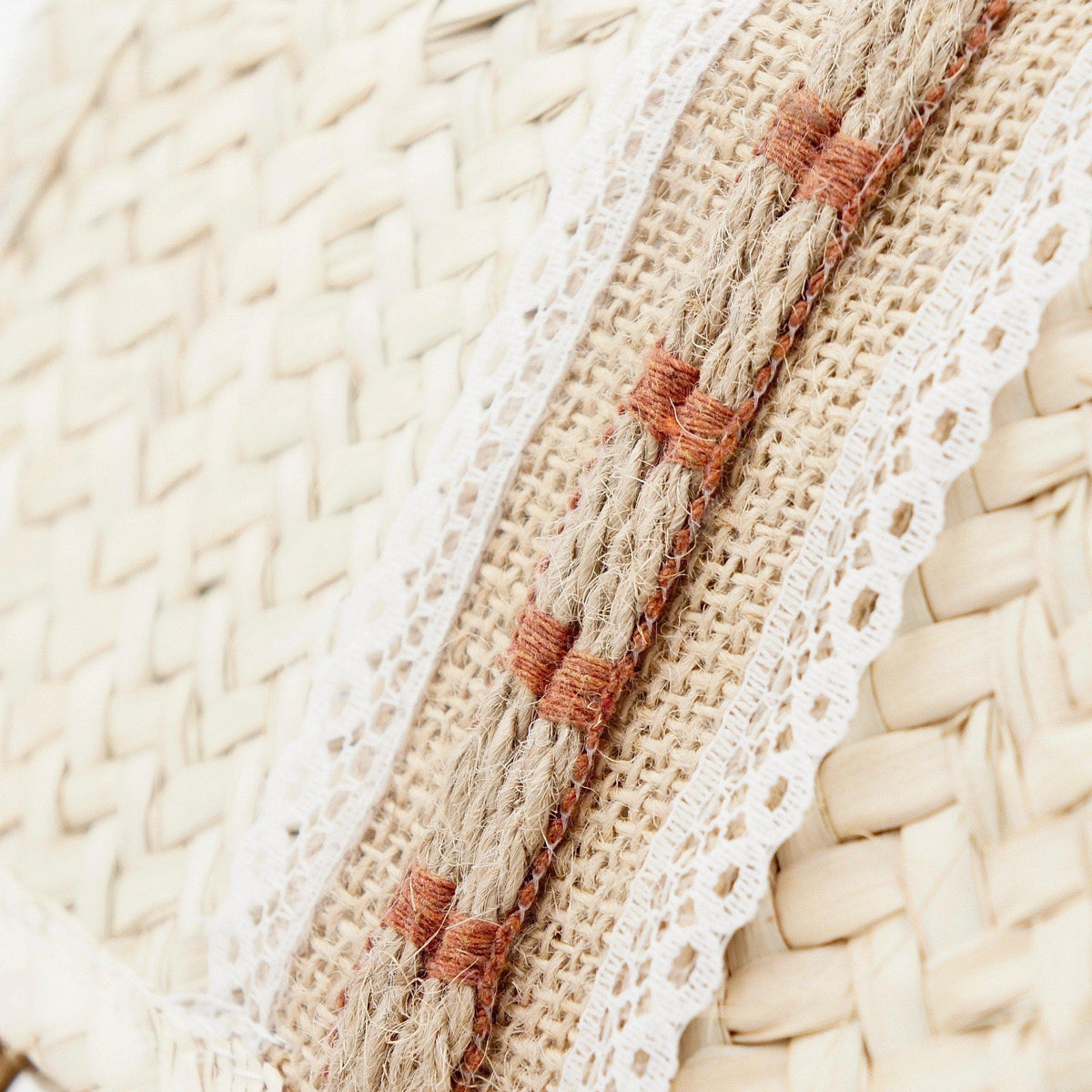 Braided straw handbag