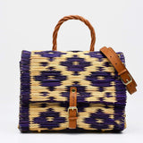 Reed Stachel Bag - 30cm - Purple & natural