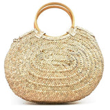Sac ovale en paille tressée