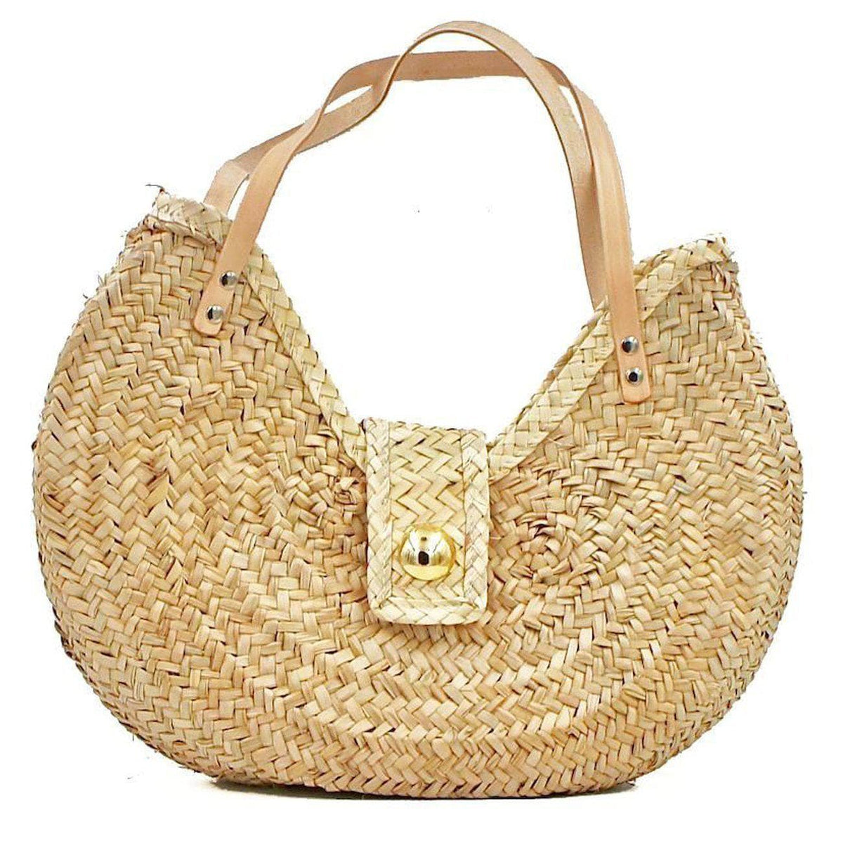 Woven straw market bag