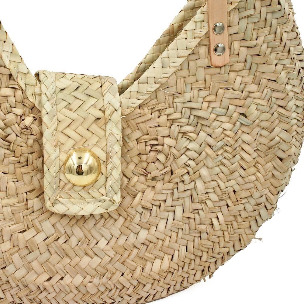 Woven straw market bag
