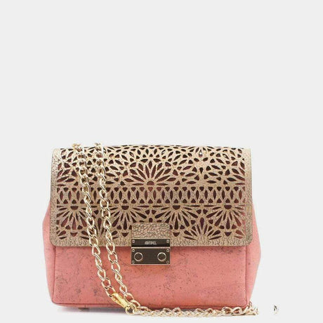 Sac besace en liège rose
