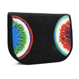 Schwarze Clutch aus geprägtem Kork