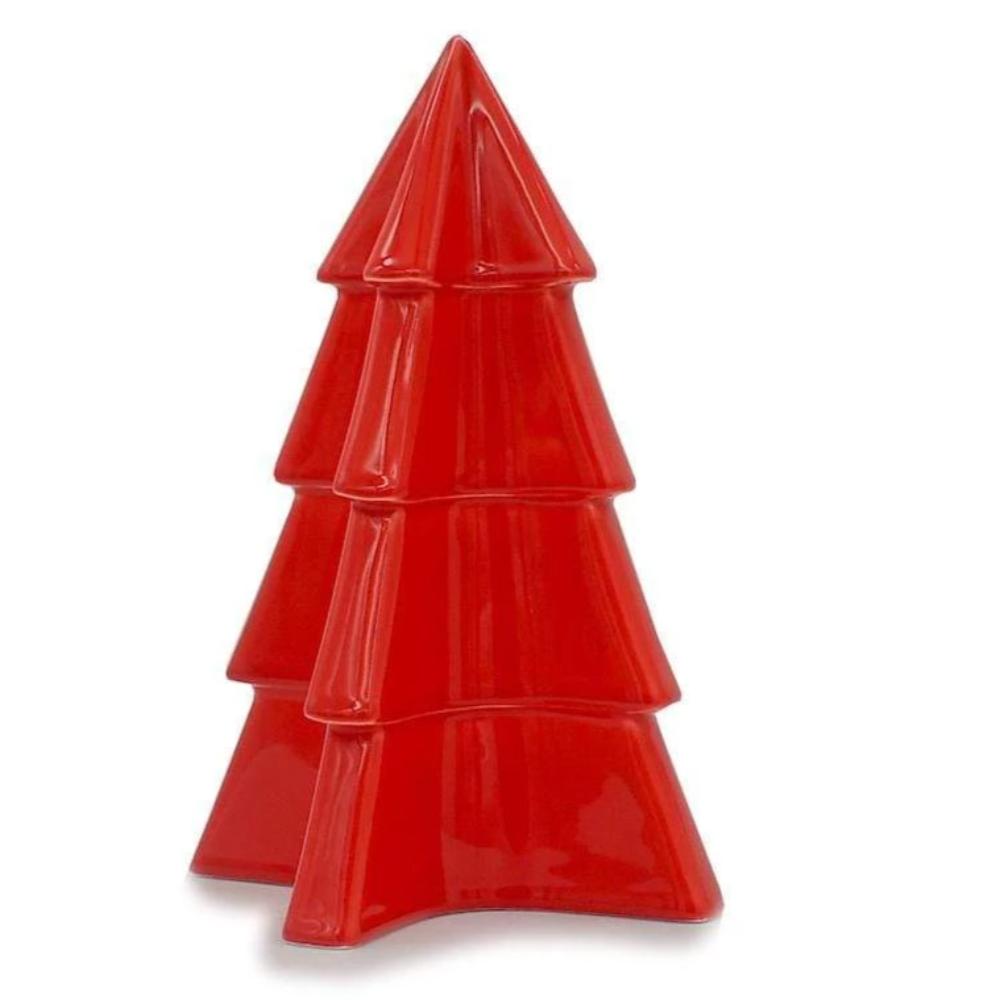 Roter Keramikweihnachtsbaum