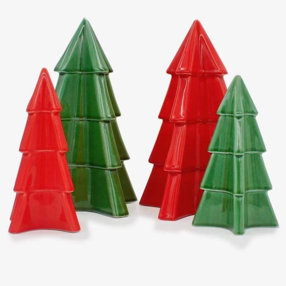 Roter Keramikweihnachtsbaum