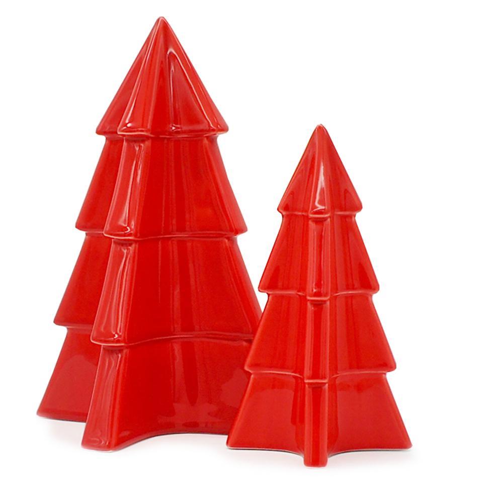 Roter Keramikweihnachtsbaum