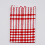Serviettes de table à carreaux de style bistrot tissées au Portugal Serviettes de table à carreaux en coton Rouge