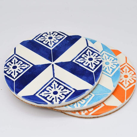 Untersetzer aus Keramik und Kork „Azulejos“