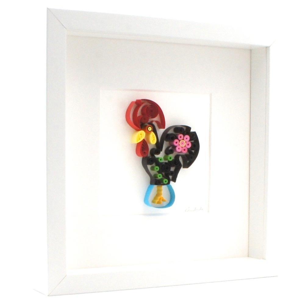 Quilling-Bild "Hahn von Barcelos"