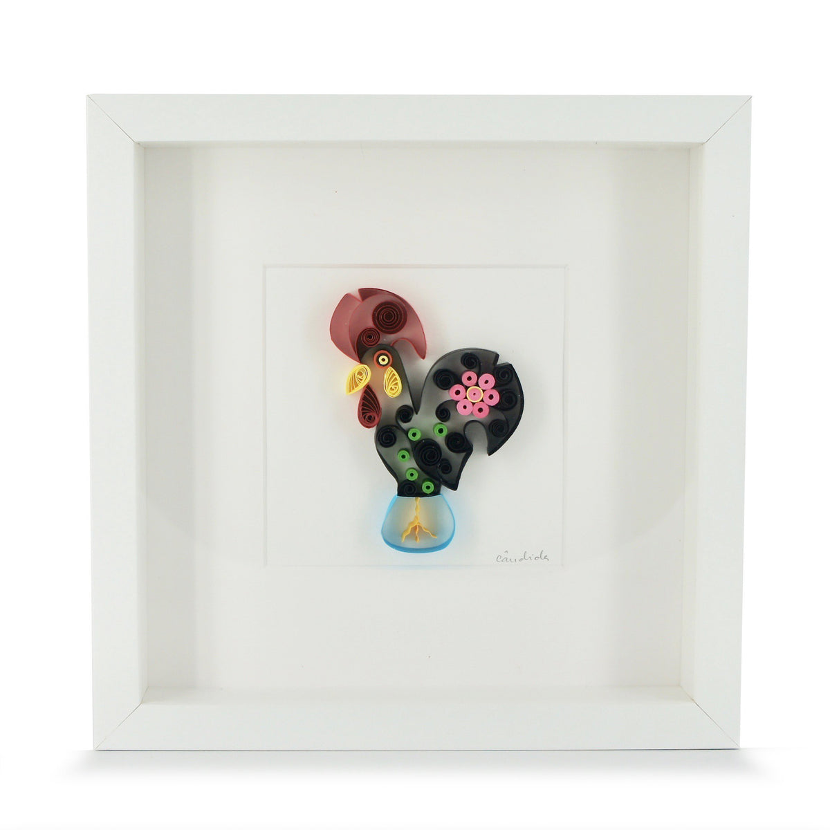 Quilling-Bild "Hahn von Barcelos"