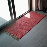 Tapis en coton 140x70 - Rouge et blanc