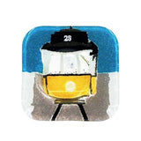 Fused glass cup and saucer "Electrico 28"