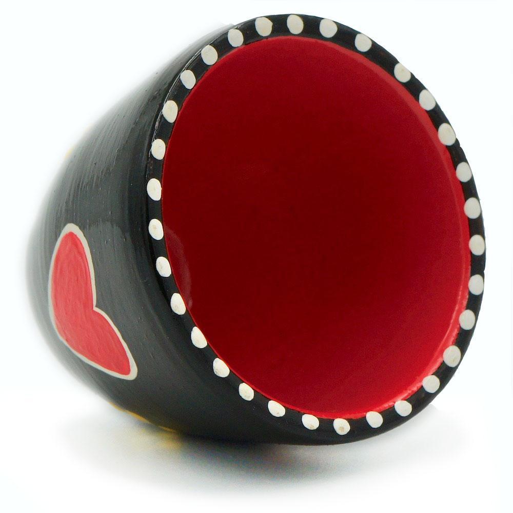 Painted and varnished clay vase