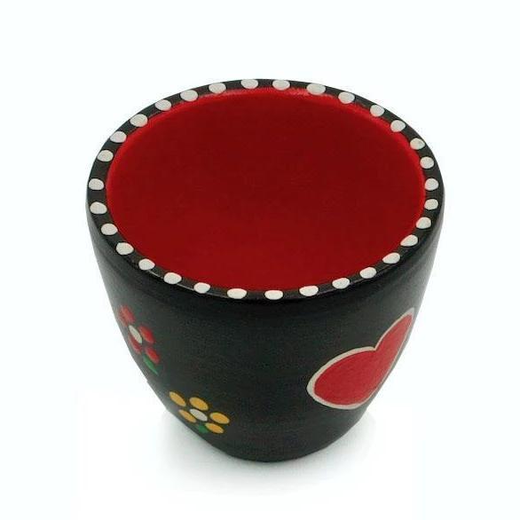 Painted and varnished clay vase