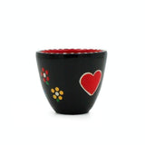 Painted and varnished clay vase