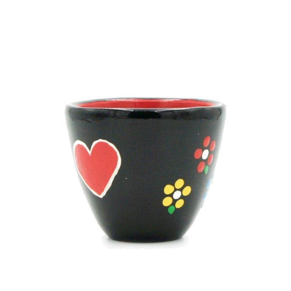 Painted and varnished clay vase