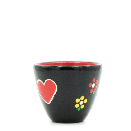 Painted and varnished clay vase