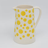Vase unique en céramique Bleue cobalt Carafe à pois en céramique - Jaune