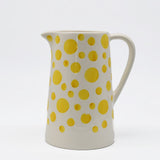 Vase unique en céramique Bleue cobalt Carafe à pois en céramique - Jaune